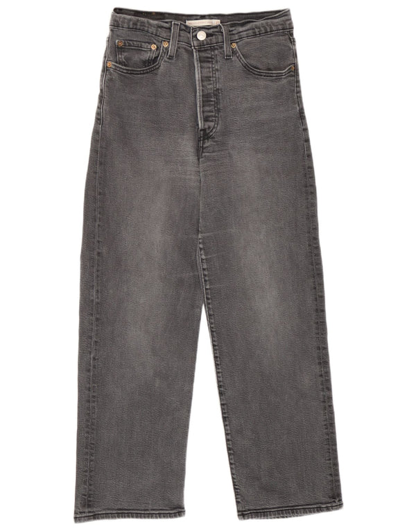 Женские прямые джинсы Levi's Ribcage с высокой посадкой W27 L27, серый хлопок