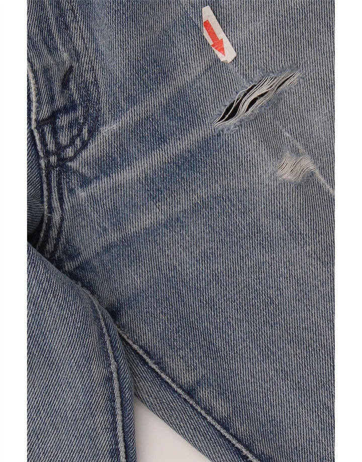 Женские потертые прямые джинсы Levi's W28 L32, синий хлопок