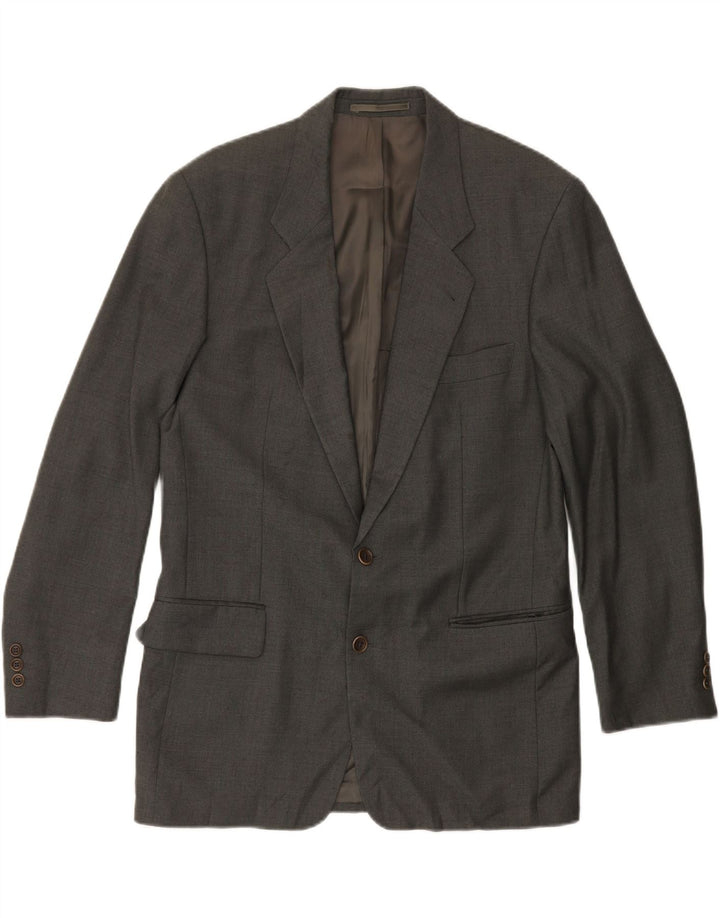 HUGO BOSS Mens 2 Button Blazer Jacket IT 48 Medium Grey Virgin Wool Vintage Hugo Boss and Second-Hand Hugo Boss from Messina Hembry 