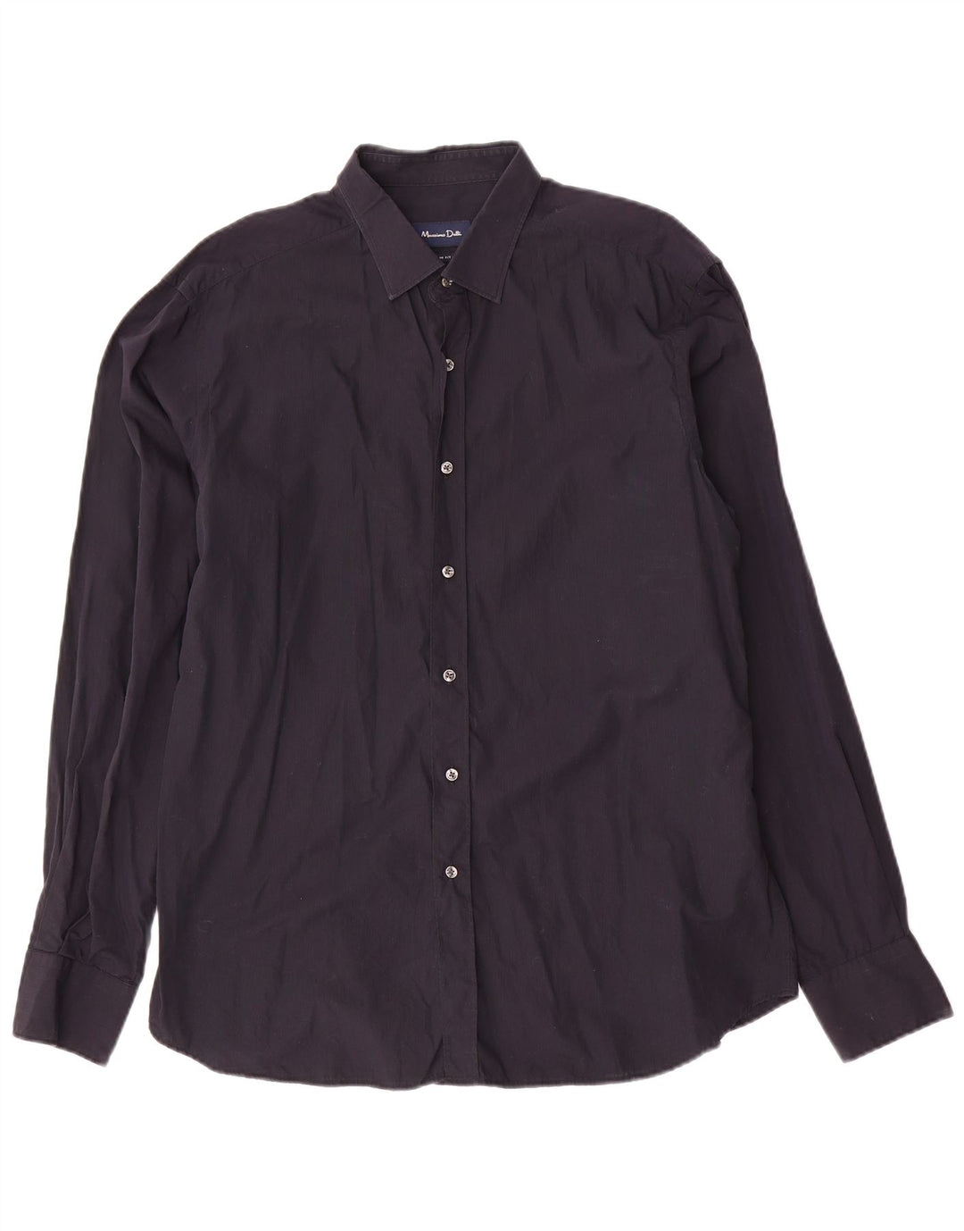 Мужская рубашка приталенного кроя MASSIMO DUTTI XL, темно-синяя, хлопок