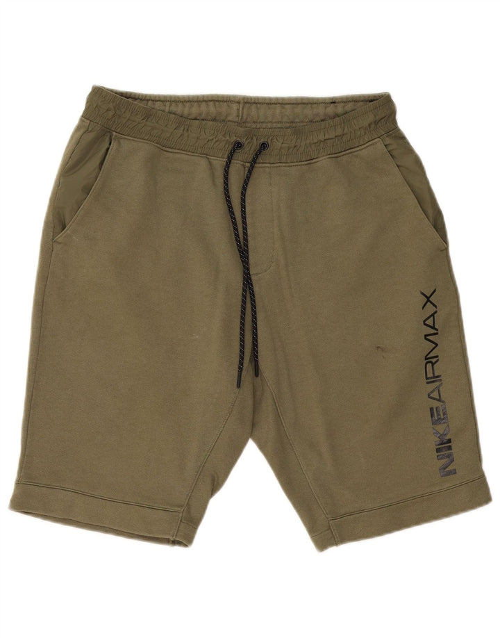 Мужские спортивные шорты с рисунком NIKE, хлопок, цвет хаки, средний размер