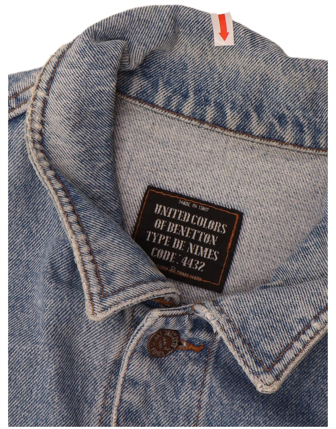 BENETTON Мужская джинсовая куртка IT 52 XL Синяя Хлопок