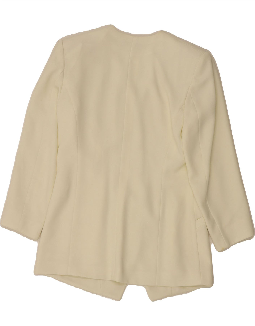 VIVIEN CARON Womens 4 Button Blazer Jacket UK 12 Medium Off White Floral Vintage Vivien Caron and Second-Hand Vivien Caron from Messina Hembry 