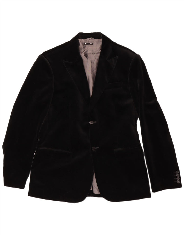 Мужской бархатный пиджак с 2 пуговицами Sisley IT 52 XL, черный хлопок