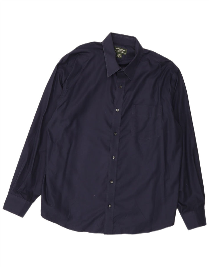 Мужская рубашка классического кроя EDDIE BAUER XL, темно-синяя, хлопок