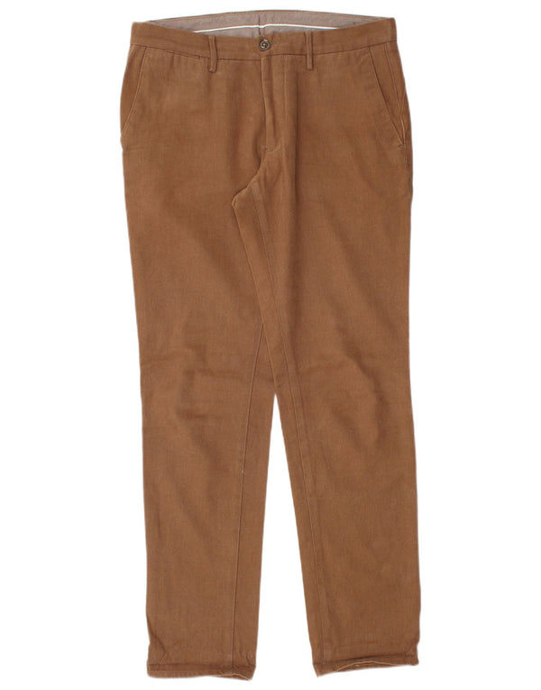 Мужские узкие брюки-чиносы Massimo Dutti EU 38 Small W30 L30 Коричневые хлопковые