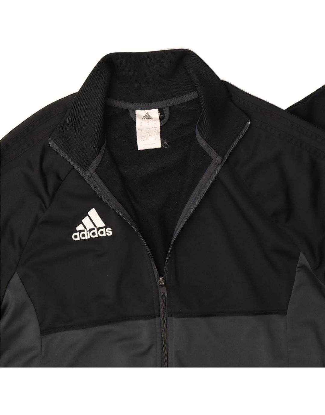 Мужской спортивный костюм ADIDAS, верхняя куртка, средний черный, полиэстер с цветными блоками