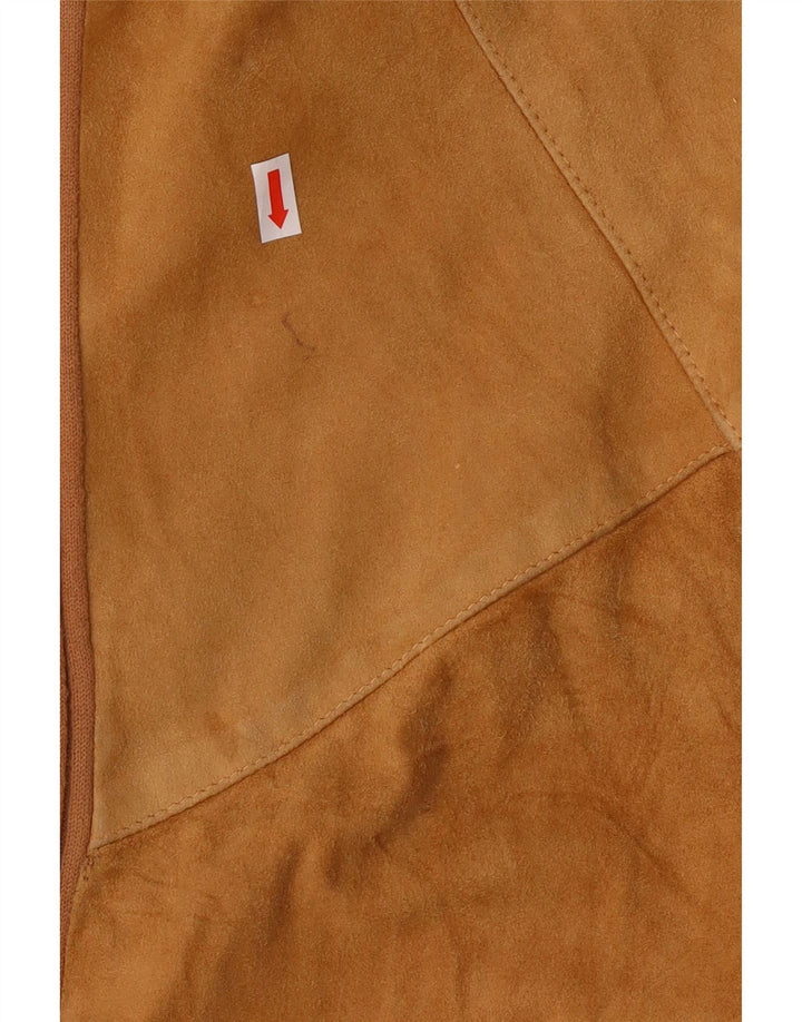 Винтажная мужская замшевая куртка-бомбер UK 42 XL коричневая кожаная