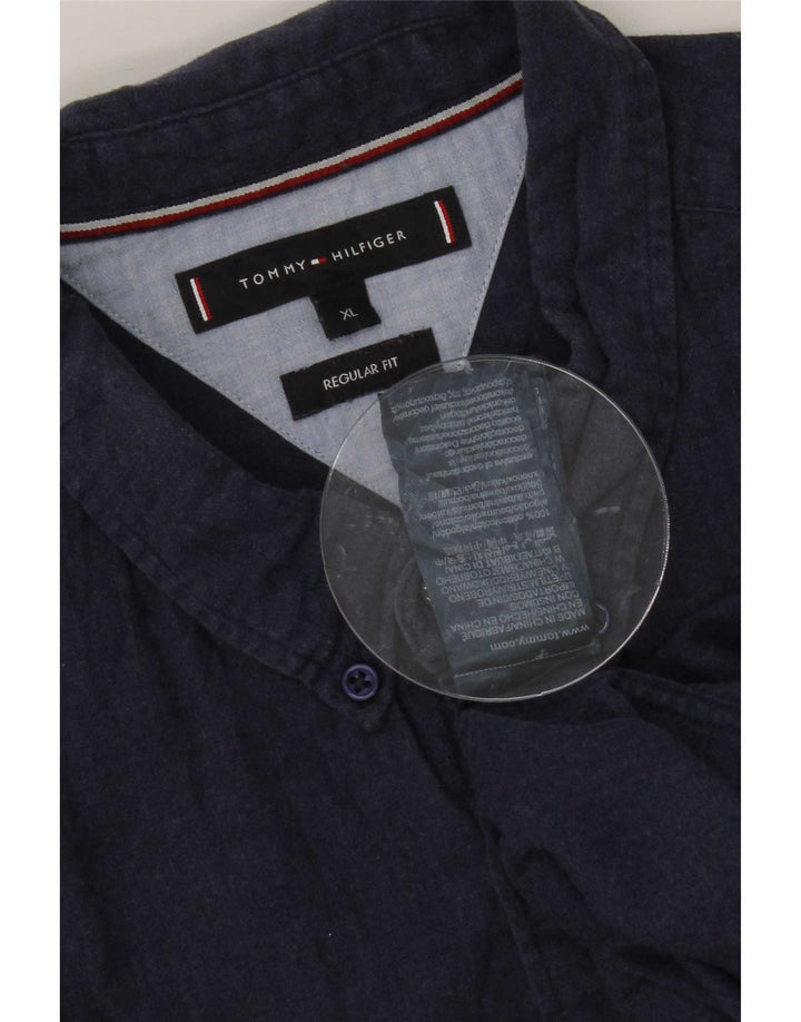 Мужская рубашка стандартного кроя Tommy Hilfiger XL, темно-синяя, хлопок