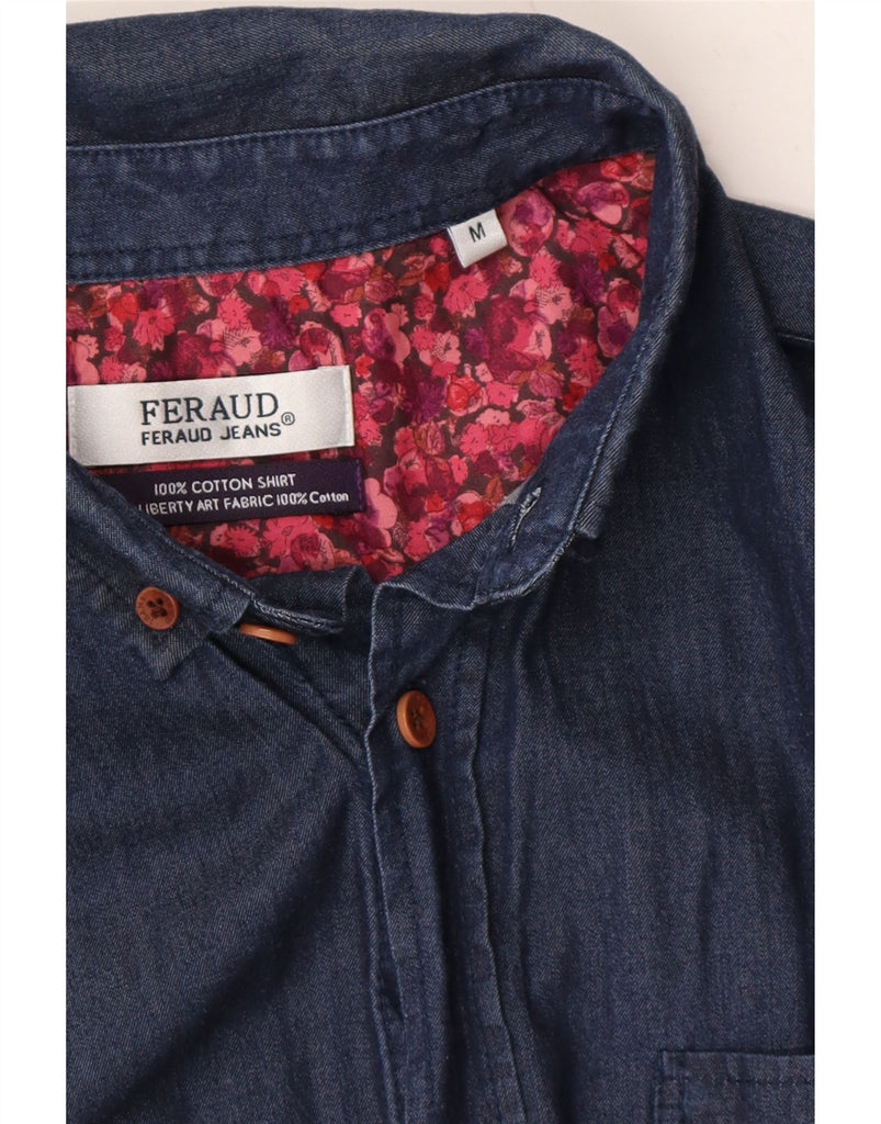 FERAUD Mens Denim Shirt Medium Navy Blue Cotton Vintage Feraud and Second-Hand Feraud from Messina Hembry 