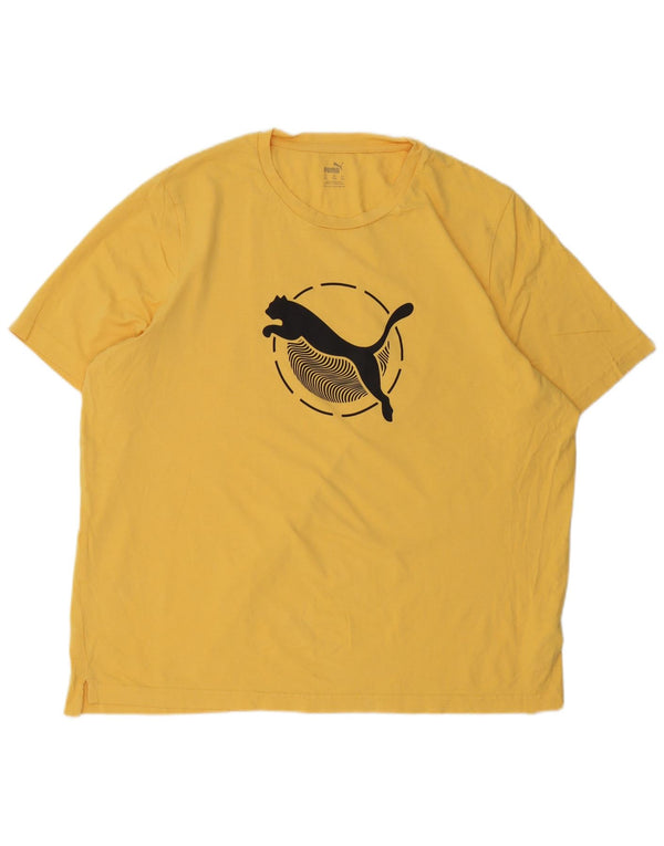 Мужская футболка с рисунком Puma 2XL, желтый хлопок