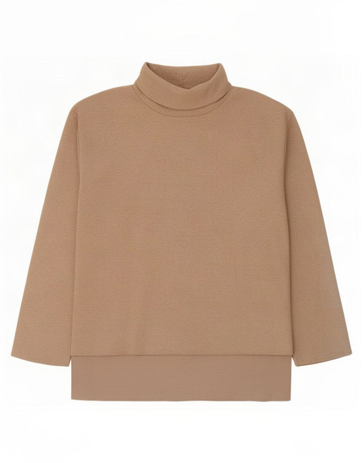 Женский топ Zara с длинным рукавом UK 14, средний бежевый, полиэстер
