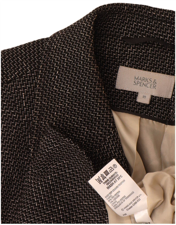 Женский пиджак на 5 пуговицах Marks & Spencer UK 18 XL, черный с шевроном