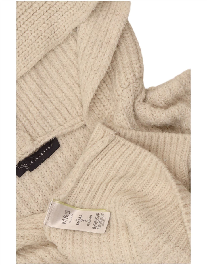 Женский свободный свитер с капюшоном Marks & Spencer UK 10, маленький белый
