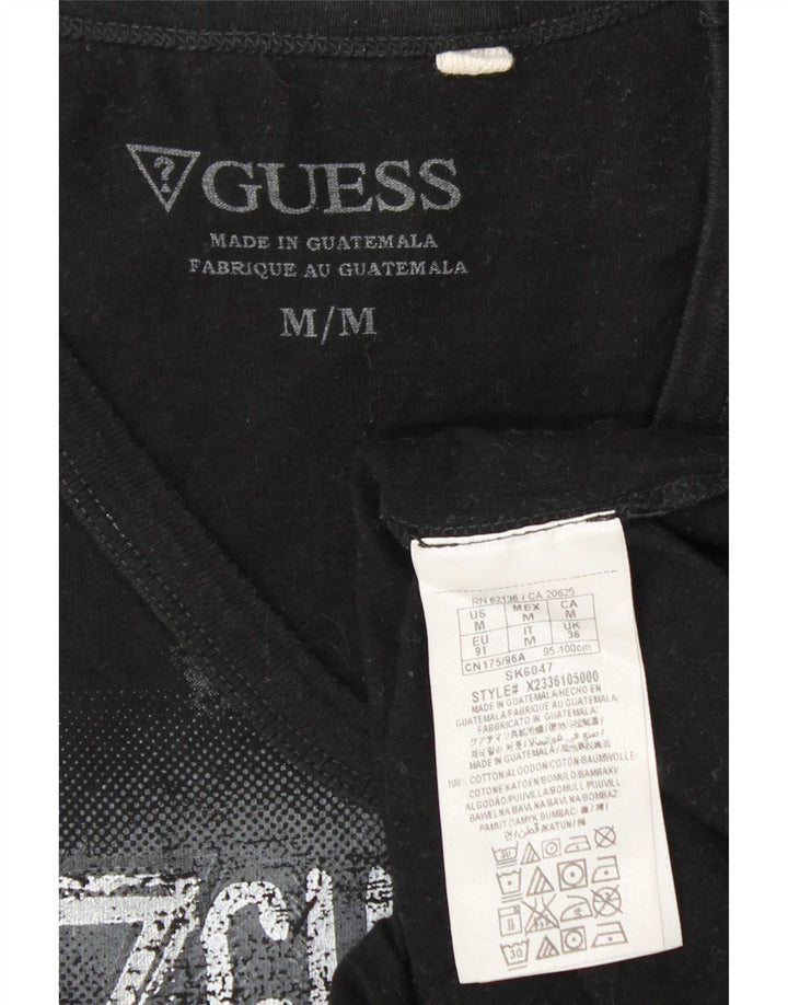 Мужская футболка Guess с графическим рисунком, средний черный хлопок