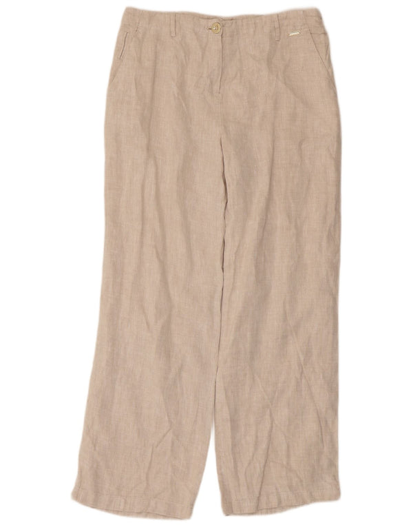 Женские брюки-чиносы Marks & Spencer с высокой талией UK 12 Medium W30 L28 Бежевые
