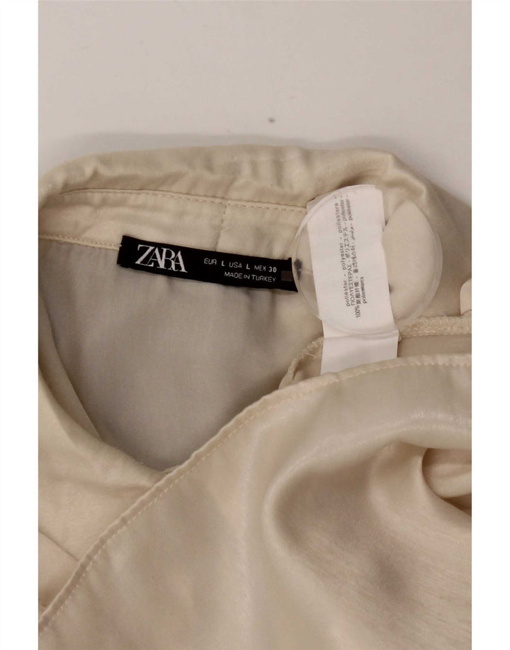 Женская рубашка Zara UK 16, большой размер, белый полиэстер