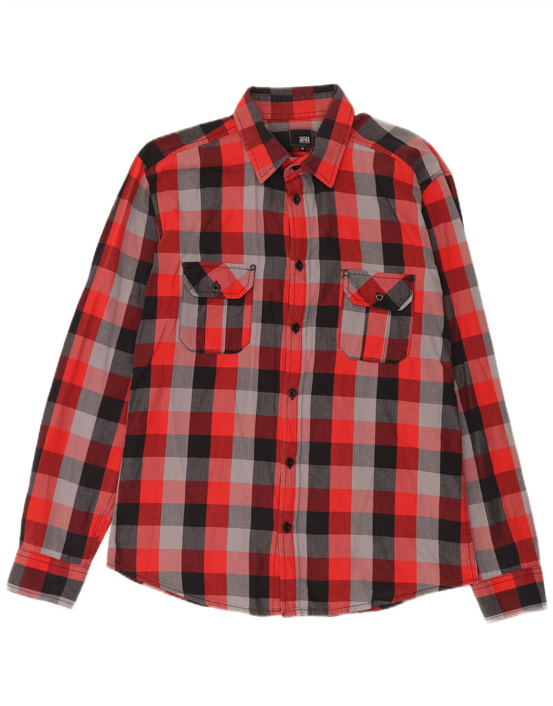 Мужская рубашка Jack & Jones XL в разноцветную клетку из хлопка