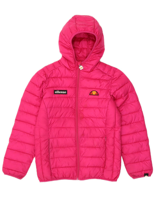 Утепленная куртка с капюшоном Ellesse для девочек 12-13 лет, розовый полиэстер