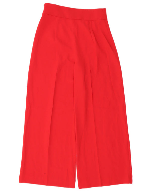 Zara Женские повседневные брюки с высокой талией и широкими штанинами XS W24 L25 красные