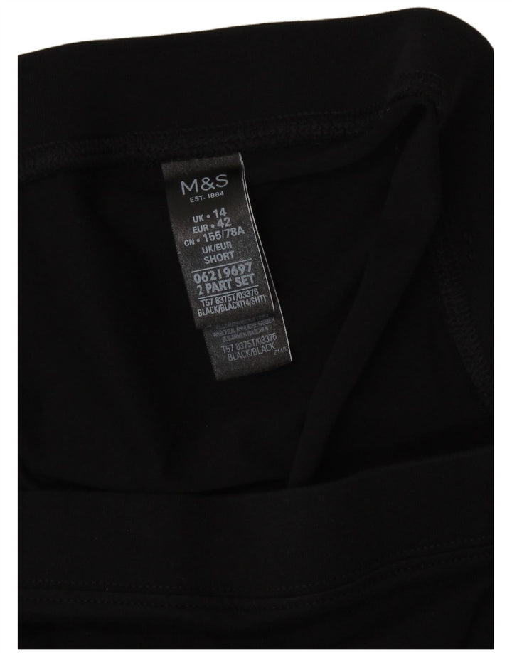 Женские короткие леггинсы Marks & Spencer UK 14, большие черные хлопковые