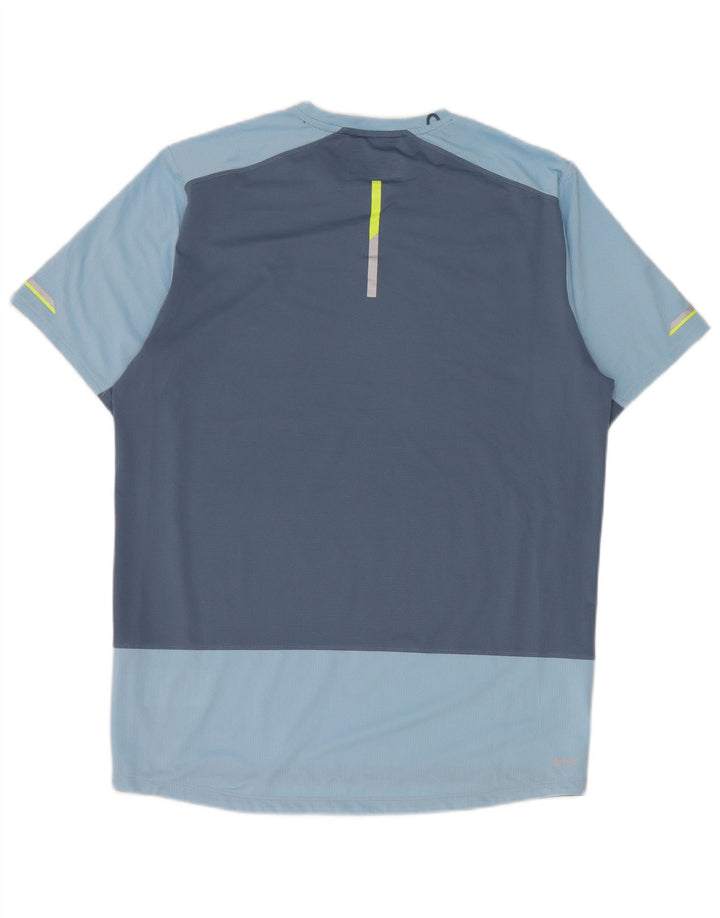 Мужская футболка New Balance Верх среднего синего цвета из полиэстера с цветными блоками
