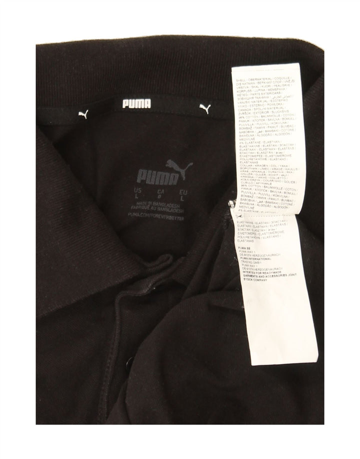 PUMA Mens Polo Shirt Large Black Cotton Vintage Puma and Second-Hand Puma from Messina Hembry 