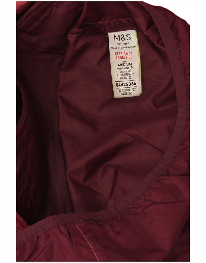 Женская непромокаемая куртка с капюшоном Marks & Spencer UK 14, средний розовый с цветными блоками
