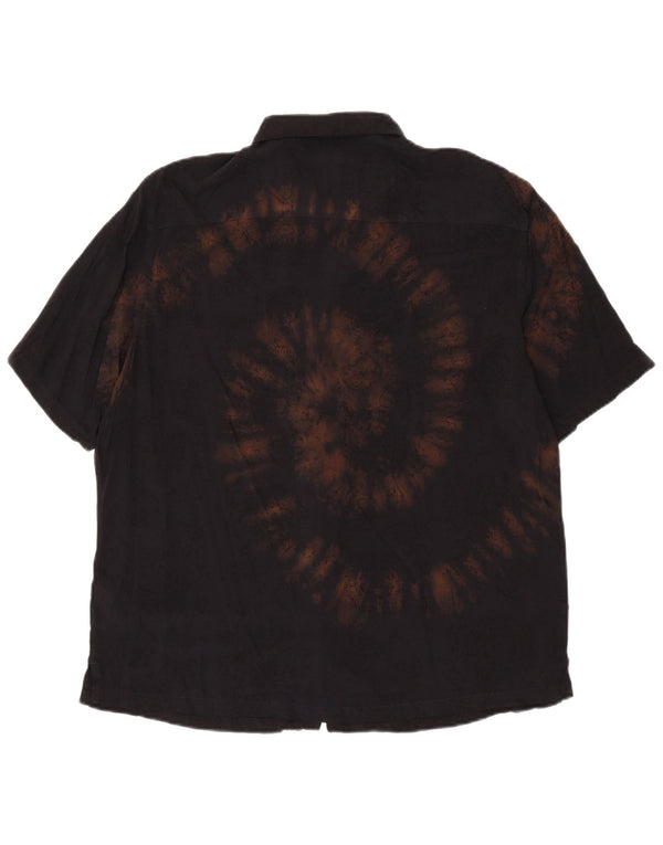 Мужская рубашка свободного кроя с коротким рукавом ALL SAINTS, средний черный цвет тай-дай