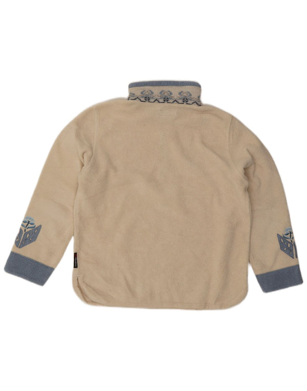 Женский флисовый джемпер POLARTEC с воротником на молнии UK 16, большой белый полиэстер