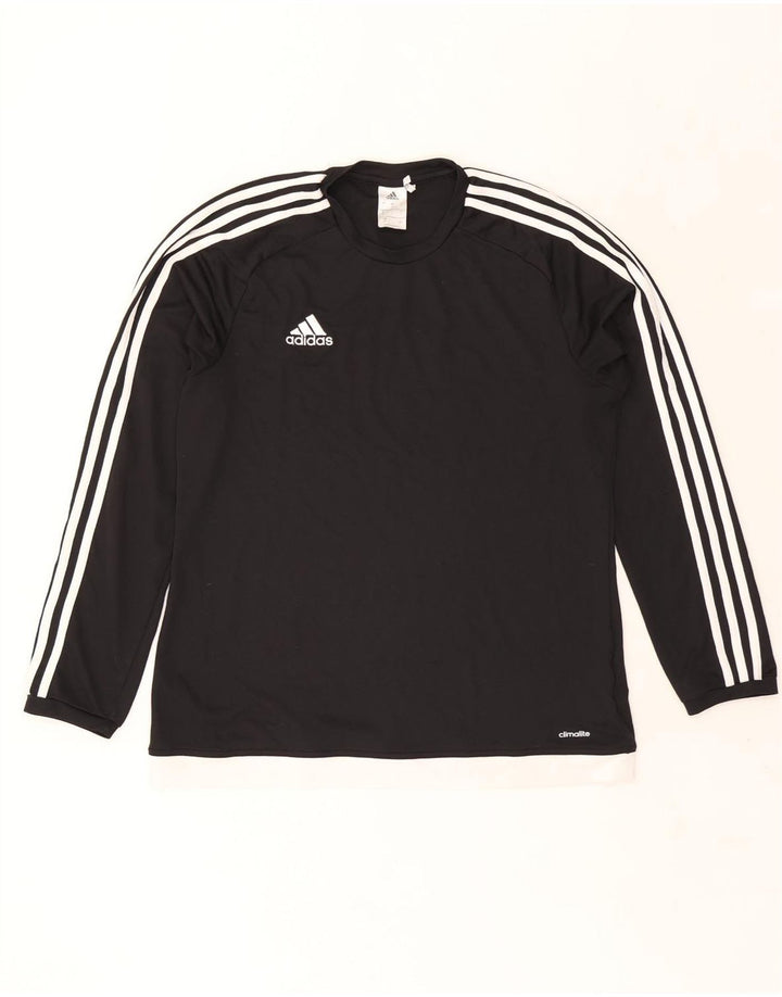 Мужской топ Adidas Climalite с длинным рукавом, большой черный полиэстер