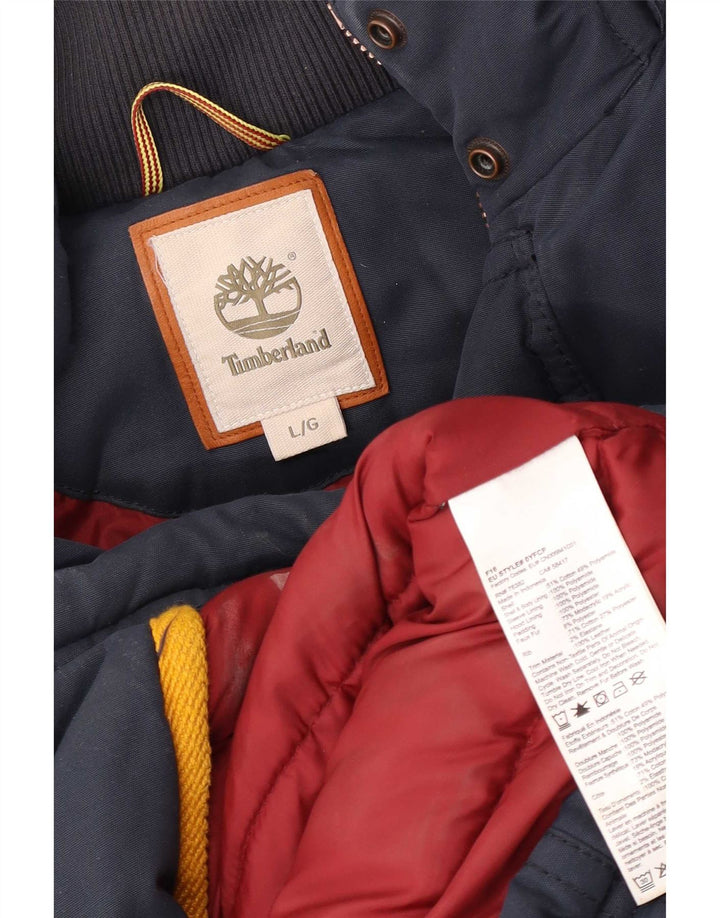 Мужское стеганое пальто Timberland UK 40, темно-синее, хлопковое