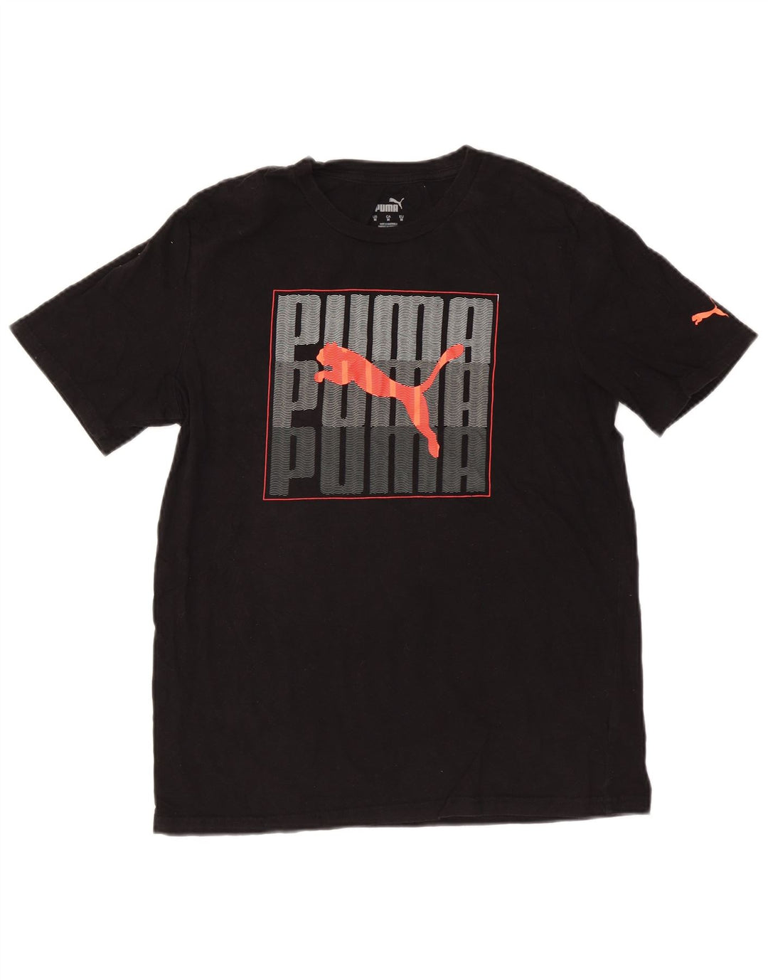 Мужская футболка с рисунком PUMA, черный хлопок, средний размер
