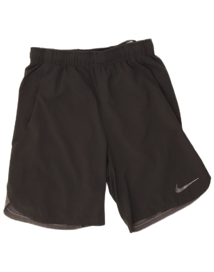 Мужские спортивные шорты Nike Dri Fit, маленькие черные полиэстер с цветными блоками