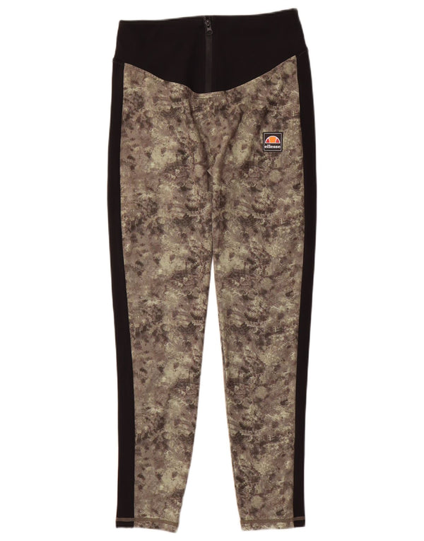 Женские леггинсы Ellesse UK 10, маленькие зеленые, камуфляжный полиэстер