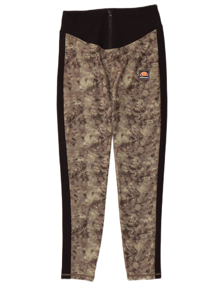 Женские леггинсы Ellesse UK 10, маленькие зеленые, камуфляжный полиэстер