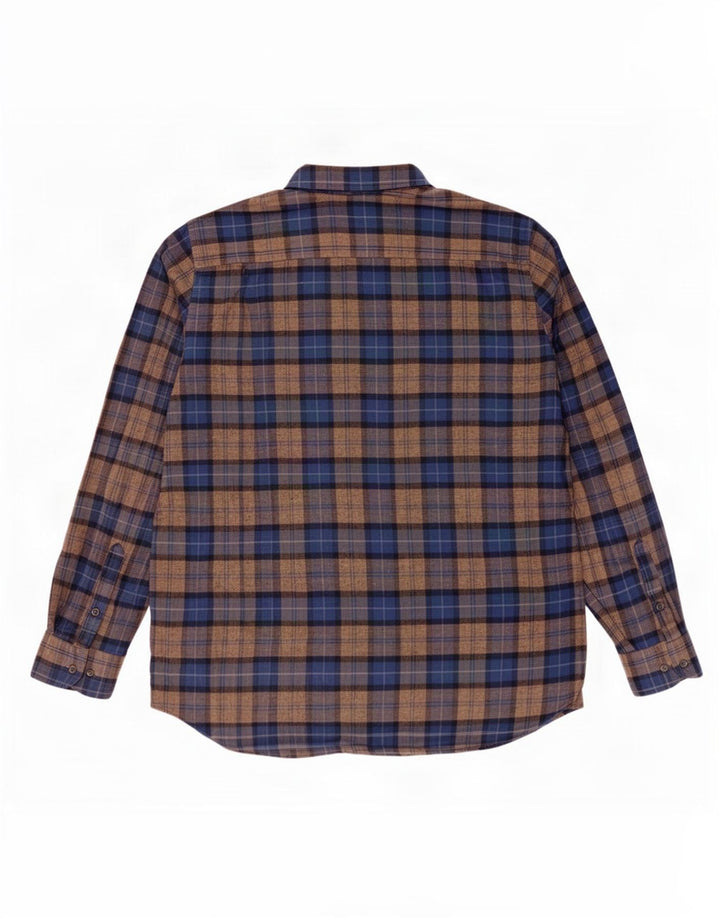 Мужская фланелевая рубашка Massimo Dutti 2XL коричневая клетка