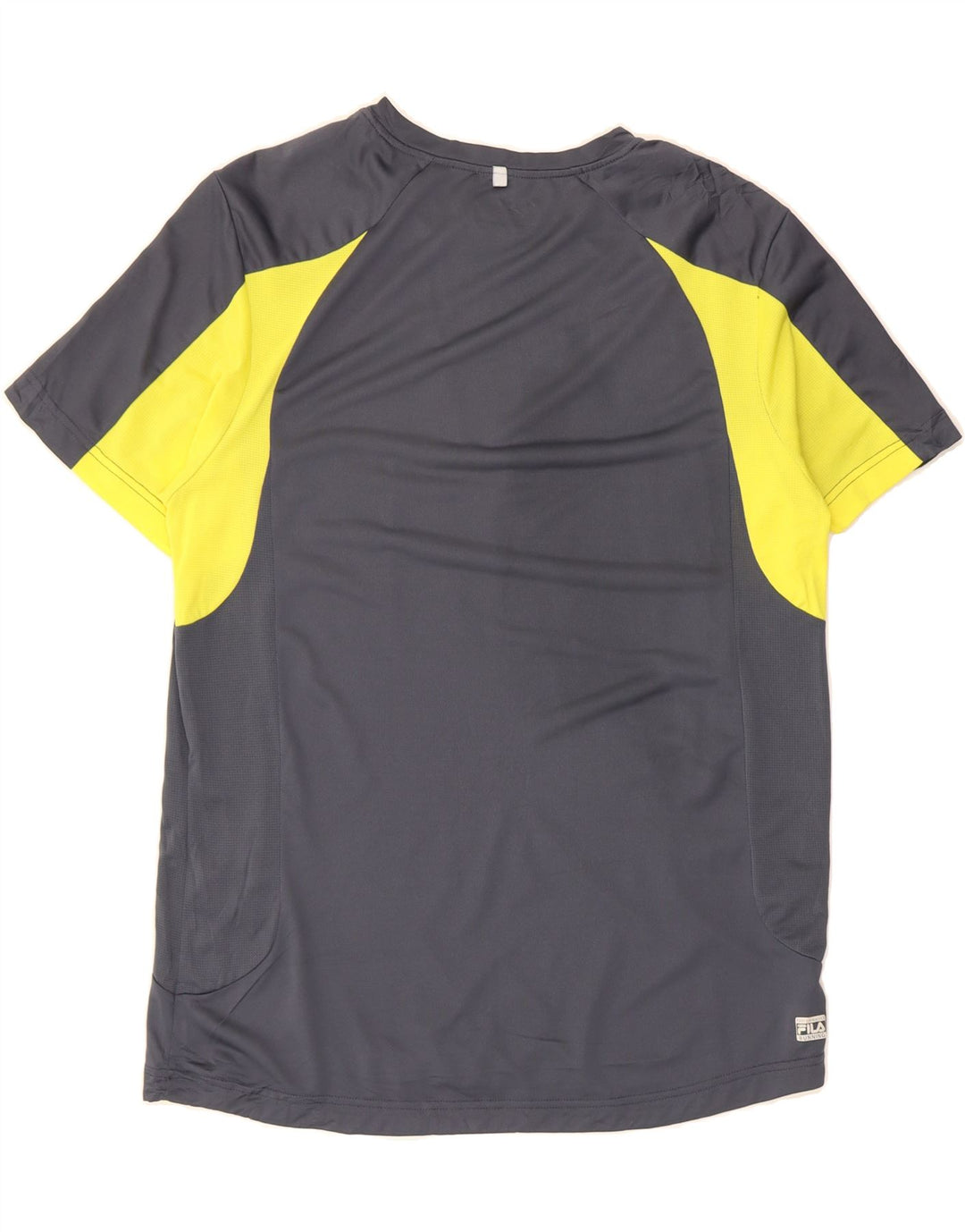 FILA Mens T-Shirt Top Medium Navy Blue Colourblock Polyester Vintage Fila and Second-Hand Fila from Messina Hembry 