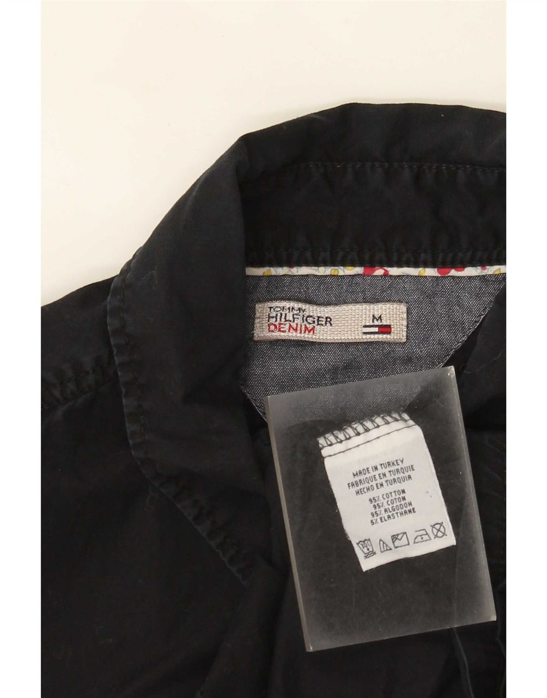 Женская рубашка Tommy Hilfiger UK 12, средний черный хлопок