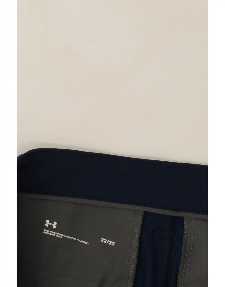 UNDER ARMOUR Mens Straight Casual Trousers W32 L32  Navy Blue Polyester Vintage Under Armour and Second-Hand Under Armour from Messina Hembry 