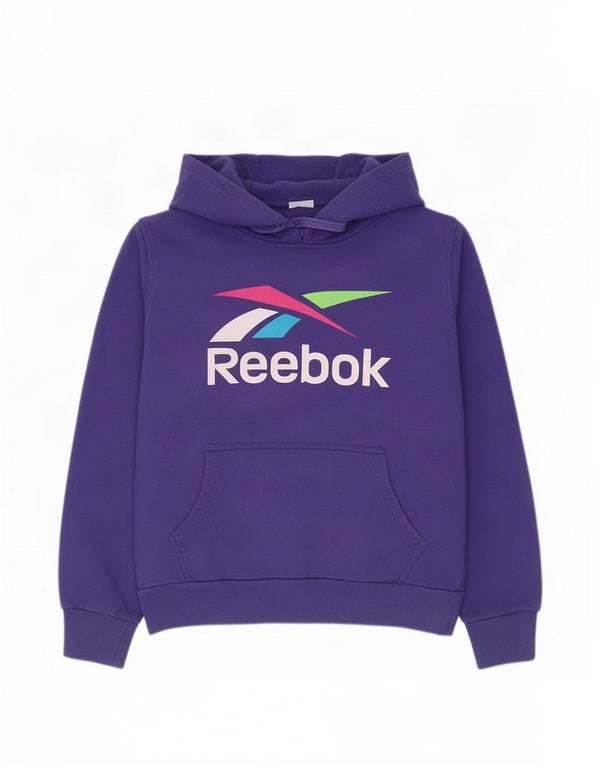 Женский джемпер с капюшоном Reebok UK 14, большой фиолетовый, хлопок