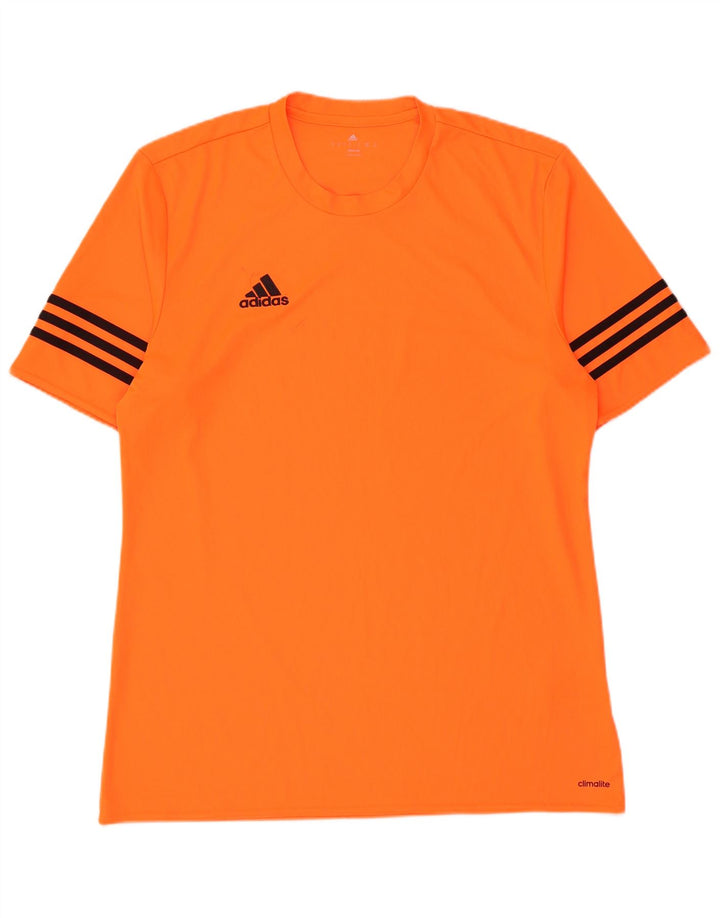 Мужская футболка Adidas Climalite из полиэстера с большой оранжевой полоской