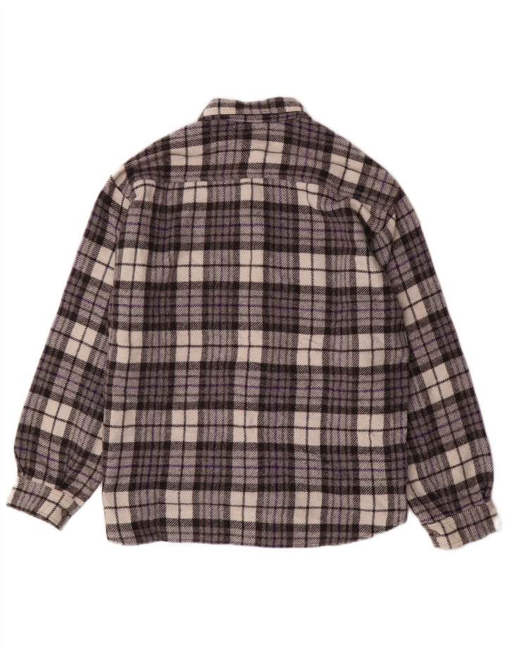 MAZZONETTO Мужская фланелевая рубашка, маленькая серая клетка, шерстяная