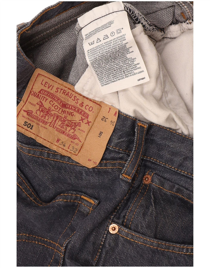 Мужские прямые джинсы Levi's 501 W34 L32 темно-синие, хлопок