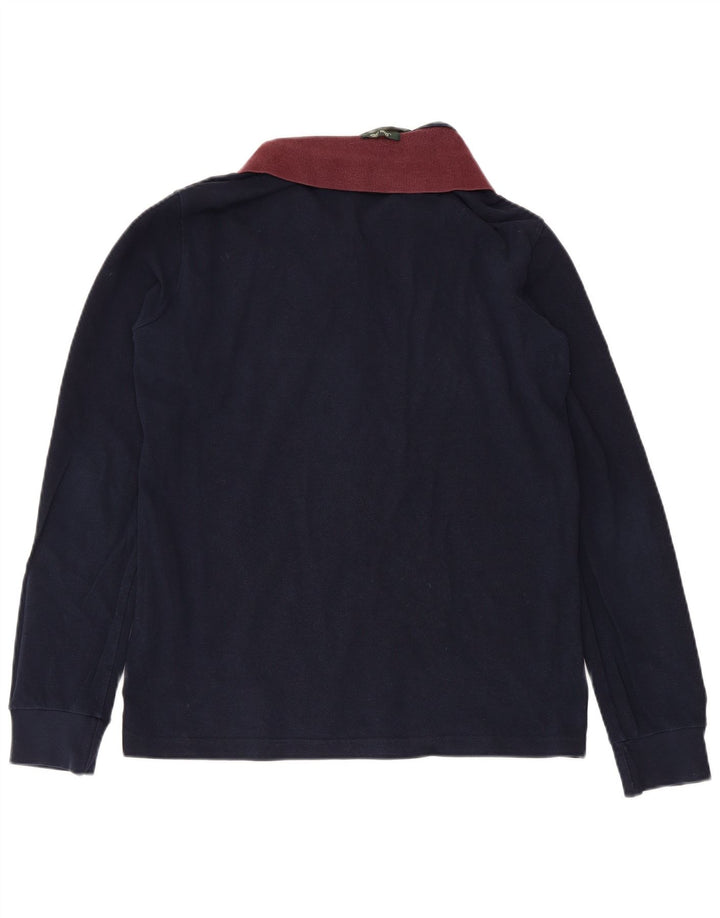 Мужская рубашка-поло с длинным рукавом Fred Perry, темно-синяя, хлопковая, среднего размера