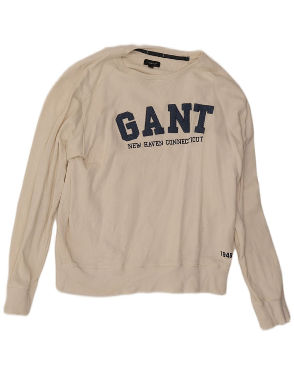 Мужской свитшот с рисунком Gant, XL, белый хлопок