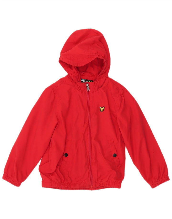 Ветровка с капюшоном Lyle & Scott для мальчиков 5-6 лет, красный хлопок