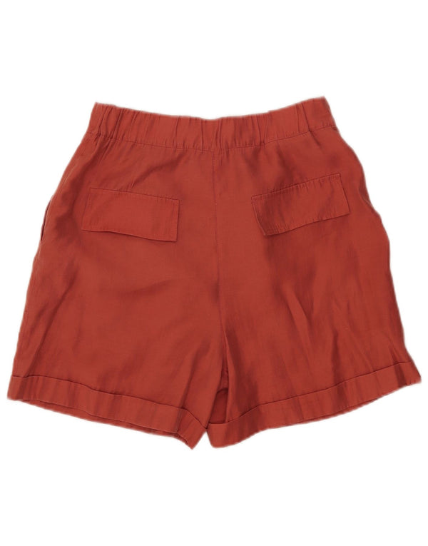 Женские шорты чинос с завышенной талией Zara, маленькие, W26, оранжевые, лиоцелл