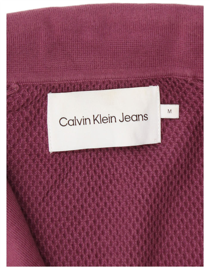 Мужская рубашка-поло Calvin Klein Jeans, хлопковая ткань среднего фиолетового цвета