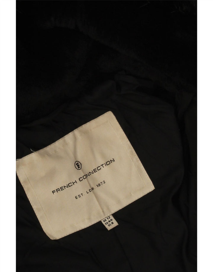 Женское стеганое пальто с капюшоном French Connection UK 12, средний черный полиэстер